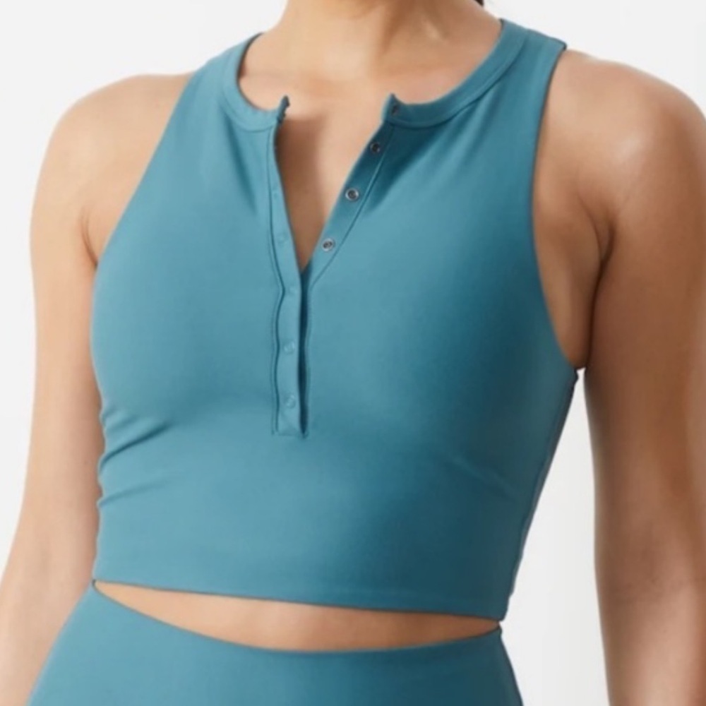 Abercrombie & Fitch YPB sculptLUX Plunge Henley Slim Tank